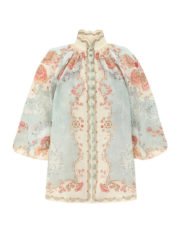 Zimmermann Daylight Blouse - Wallpaper Floral Mint ARRIVING 15 NOV