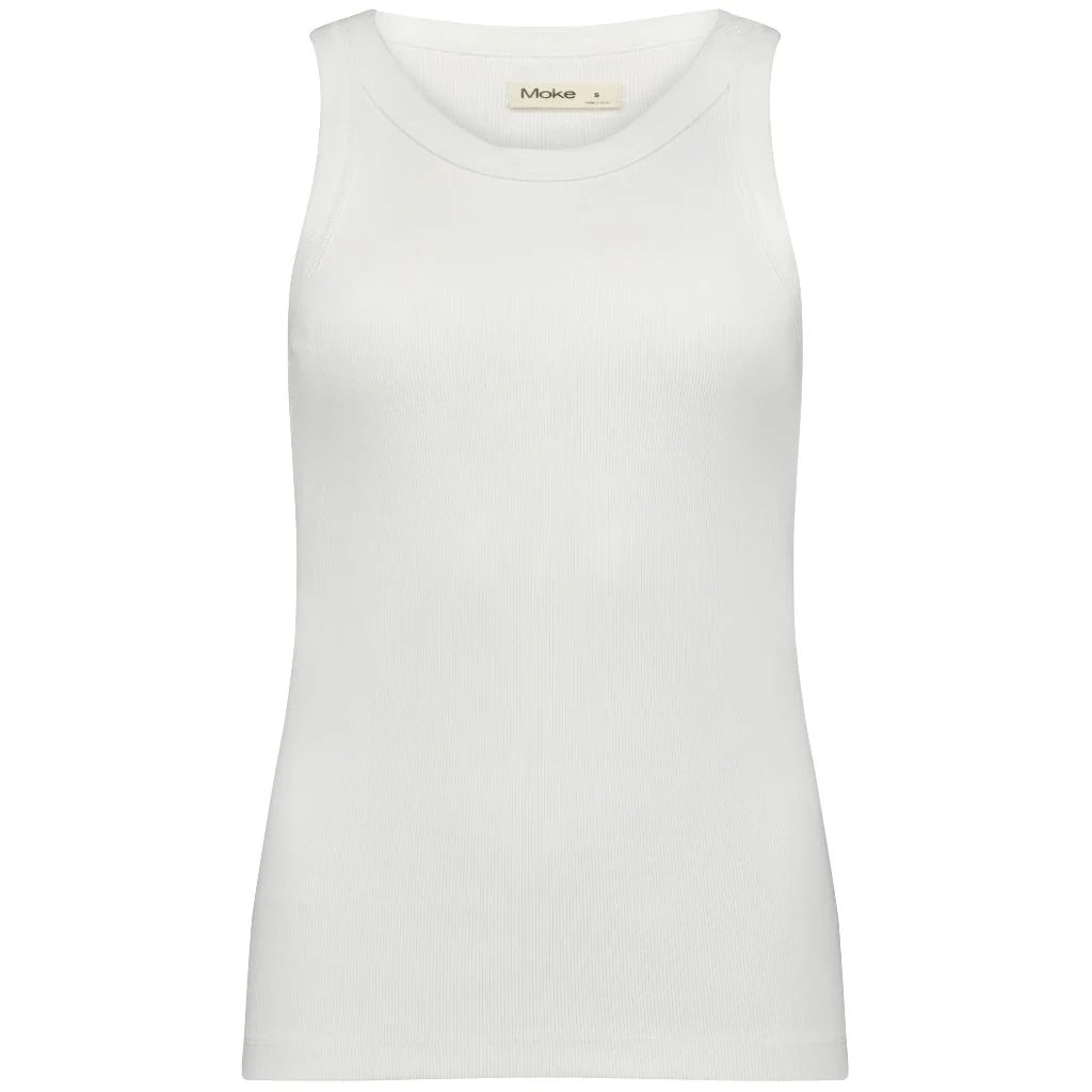 Moke Eddie Women’s Rib Tank - White  Mrs Hyde Boutique   