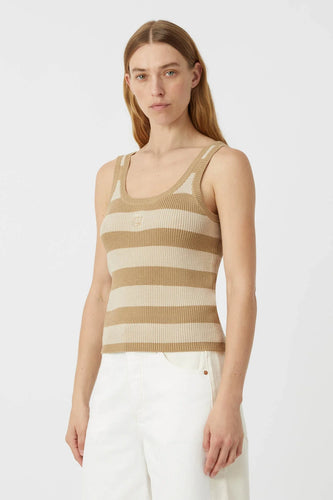 Camilla & Marc Uni Knit Tank - Tan/Cream Hyde Boutique