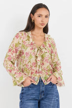 Load image into Gallery viewer, Among The Brave Bohemian Blouse - Cream Blush Floral
