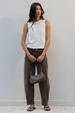 Load image into Gallery viewer, Stories be Told Idolise Stretch Soft Barrel Jean - Mocha Hyde Boutique
