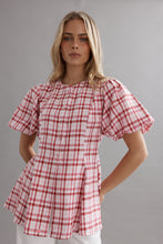 Load image into Gallery viewer, Caitlin Crisp Sofia Blouse - Berry Plaid Caitlin Crisp
