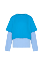 Load image into Gallery viewer, Commonplace Blue Crush LS Tee - Bright Blue Hyde Boutique
