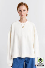 Load image into Gallery viewer, Karen Walker Embroidered Runaway Girl Organic Cotton Crewneck Sweatshirt - Ecru  Hyde Boutique   
