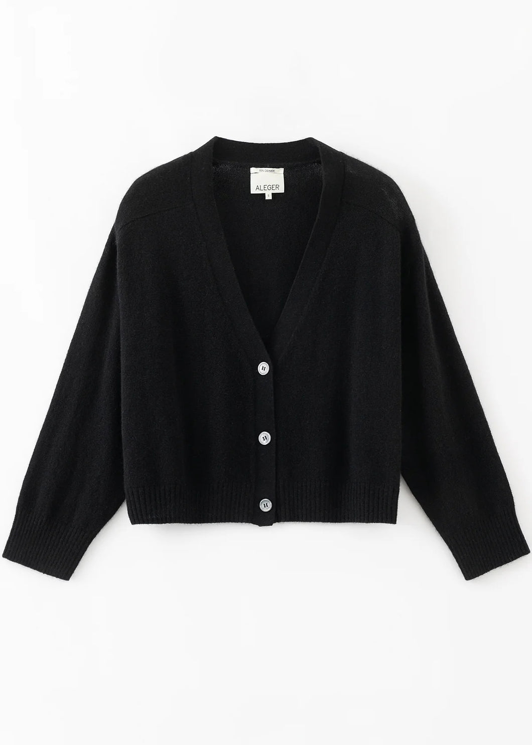 Aleger N.275 Cashmere Featherweight Cardigan - Black Hyde Boutique