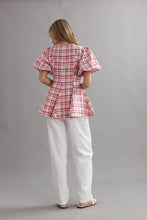 Load image into Gallery viewer, Caitlin Crisp Sofia Blouse - Berry Plaid Caitlin Crisp
