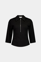 Load image into Gallery viewer, Rebe Zip-Front Polo - Black
