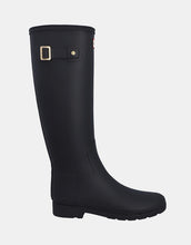Load image into Gallery viewer, Hunter Women's Refined Gold Trim Tall Boot - Black Hyde Boutique
