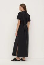 Load image into Gallery viewer, Assembly Label Heather Silk Blend Shirt Dress - Black
