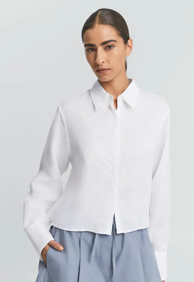 Jac + Jack Iona Linen Shirt - White Hyde Boutique
