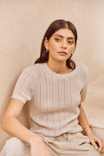 Load image into Gallery viewer, Marlow Lume Knit Tee - Natural
