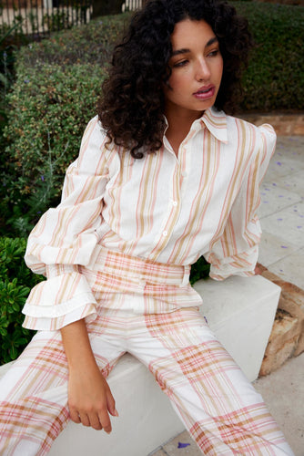Aston Studio Lucinda Blouse - Peony/Antique Stripe Hyde Boutique