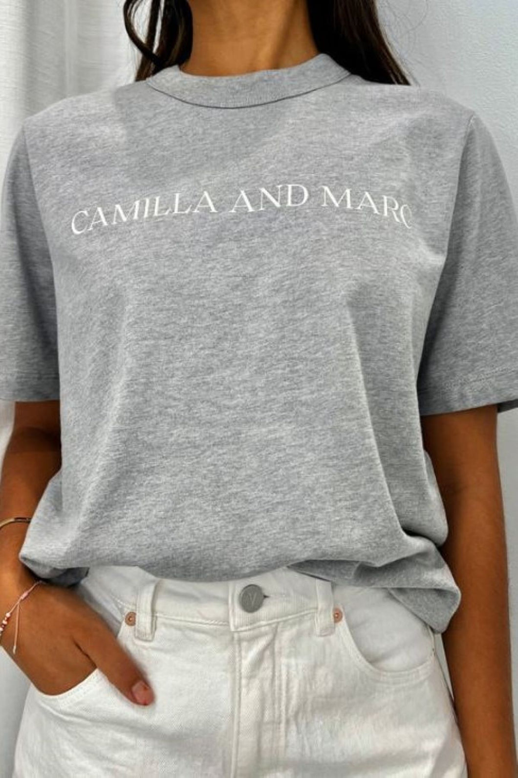 Camilla & Marc Asher Tee - Grey Marle / White  Hyde Boutique   