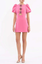 Load image into Gallery viewer, Rebecca Vallance Aubree Flower Mini Dress - Rose Pre Order  Hyde Boutique   
