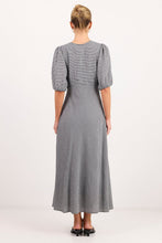 Load image into Gallery viewer, Among The Brave Accolade Mid Sleeve Tie Detail Midi Dress - Black White Mini Gingham Hyde Boutique
