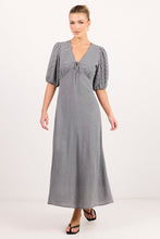 Load image into Gallery viewer, Among The Brave Accolade Mid Sleeve Tie Detail Midi Dress - Black White Mini Gingham Hyde Boutique
