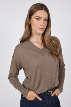 Load image into Gallery viewer, Marlow Alto Merino Wide V-Neck - Mushroom Hyde Boutique
