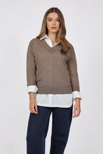 Load image into Gallery viewer, Marlow Alto Merino Wide V-Neck - Mushroom Hyde Boutique

