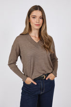 Load image into Gallery viewer, Marlow Alto Merino Wide V-Neck - Mushroom Hyde Boutique
