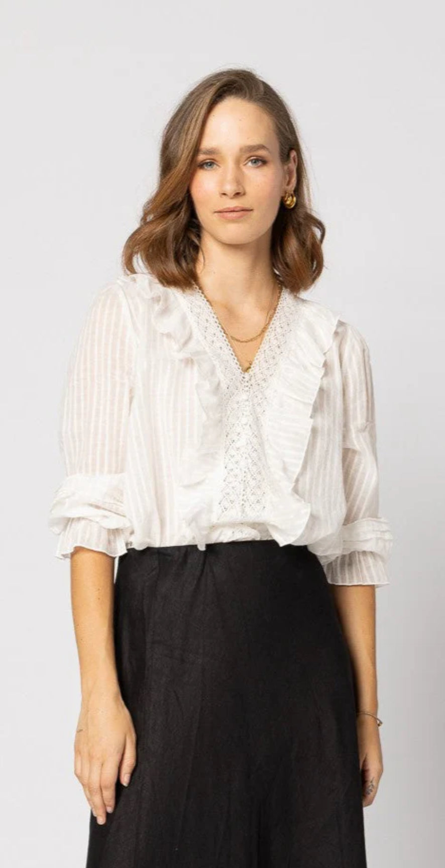 Drama The Label Amelia Blouse - Natural Stripe