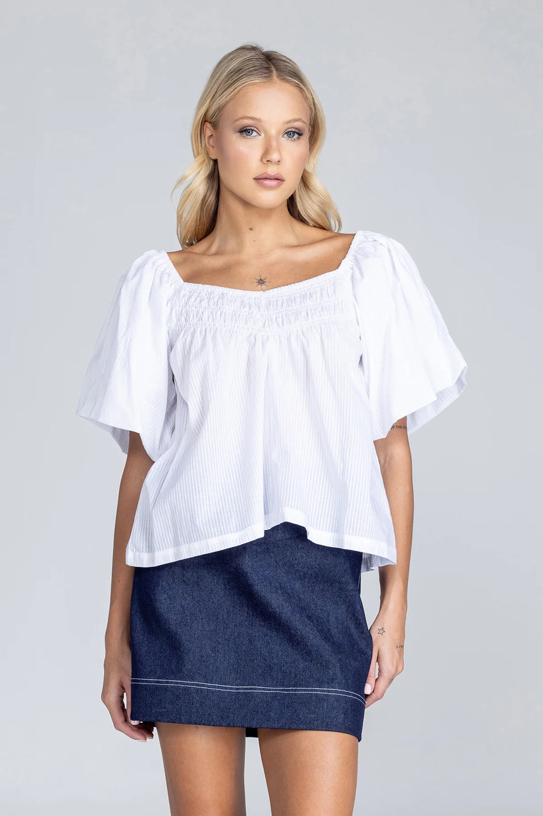 Blak Love Me A Little Top - White