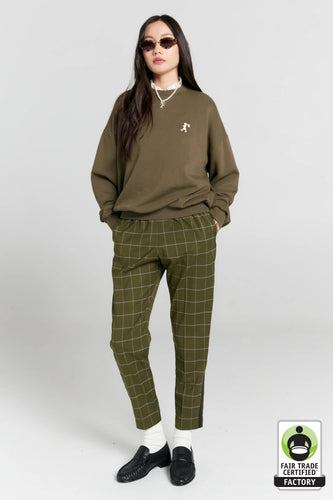 Karen Walker Runaway Girl Organic Cotton Crewneck Sweatshirt Hunter Green Arriving First Week Oct Hyde Boutique
