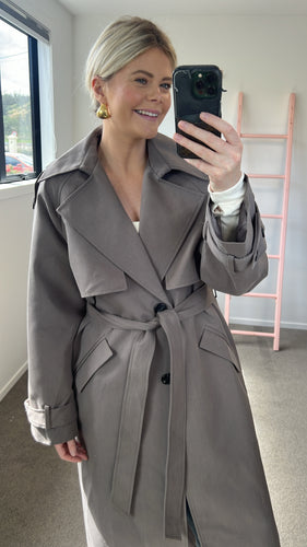 Mossman Franklin Trench Coat - Charcoal Hyde Boutique