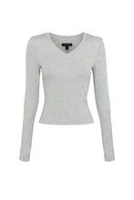 Load image into Gallery viewer, Mossman Sedona Top - Grey Marle Apparel > Women > Clothing > Tops > Long Sleeve Tops > Ribbed Jersey Tops > Mossman Hyde Boutique
