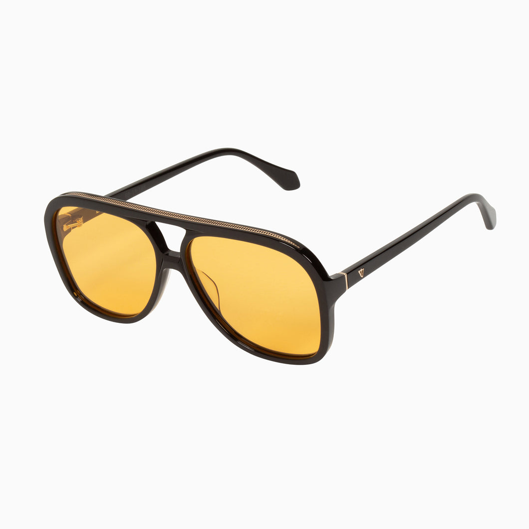 Valley Eyewear Bang - Gloss Black with Gold Metal Trim  Hyde Boutique   