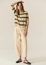 Load image into Gallery viewer, Pol Jules Stripe Knit - Pebble/Green Hyde Boutique
