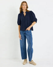 Load image into Gallery viewer, Ivy + Jack Continuance Semi Sheer High Neck Buttoned Short Sleeve Top - Navy Apparel > Women > Clothing > Tops > Short Sleeve Tops > Ivy Jack Hyde Boutique
