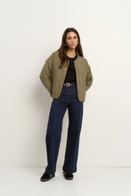 Load image into Gallery viewer, Stories Be Told Apex Collarless Puffer Jacket - Olive Apparel > Women > Clothing > Outerwear > Jackets &amp; Coats > Puffer Jackets > Stories Be Told Hyde Boutique
