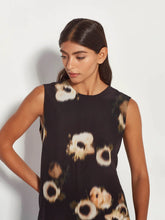 Load image into Gallery viewer, Juliette Hogan Indigo Tie Tunic Dress - Noir Wildflower Silk  Mrs Hyde Boutique   
