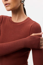 Load image into Gallery viewer, Mossman Brooklyn Top - Rust Apparel > Women > Clothing > Tops > Long Sleeve Tops > Ribbed Jersey Tops > Mossman Hyde Boutique

