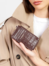 Load image into Gallery viewer, Saben Winona Card Holder - Espresso Croc Accessories > Women > Accessories > Bags &amp; Wallets > Wallets &amp; Card Holders > Card Holders > Saben Saben
