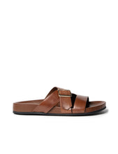 Load image into Gallery viewer, La Tribe Buckle Strap Slide - Cognac Hyde Boutique
