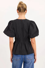 Load image into Gallery viewer, Among The Brave Beloved Poplin Stretch Back Top - Black Hyde Boutique
