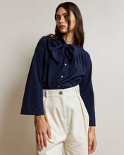 Load image into Gallery viewer, Mahsa Bianca Blouse - Cotton Poplin - Navy  Hyde Boutique   
