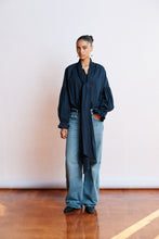 Load image into Gallery viewer, Måhsa Bow Blouse - Navy Hyde Boutique
