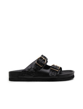 Load image into Gallery viewer, La Tribe Buckle Sandal - Black (with Gold Buckle)  Hyde Boutique   
