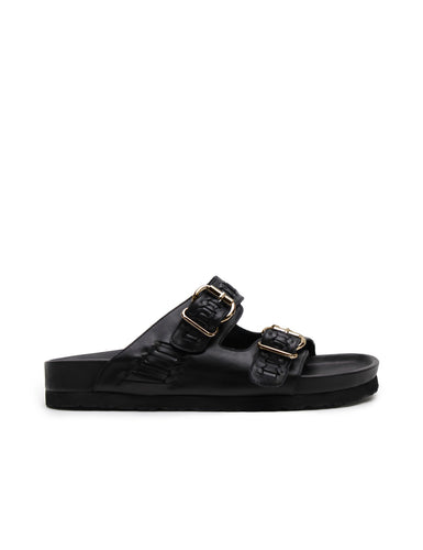 La Tribe Buckle Sandal - Black (with Gold Buckle)  Hyde Boutique   