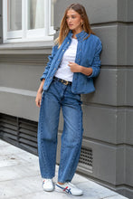 Load image into Gallery viewer, Stories Be Told Collared Apex Denim Quilted Jacket - Blue Hyde Boutique
