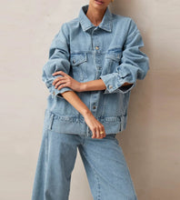 Load image into Gallery viewer, Alohas Alaska Denim Jacket - Blue  Hyde Boutique   
