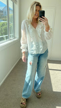 Load image into Gallery viewer, Drama The Label Amelia Blouse - Natural Stripe Arriving Mid - Late Oct Hyde Boutique
