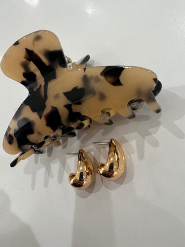 Poppy Tear Drop Earring - Gold + Silver  Hyde Boutique   