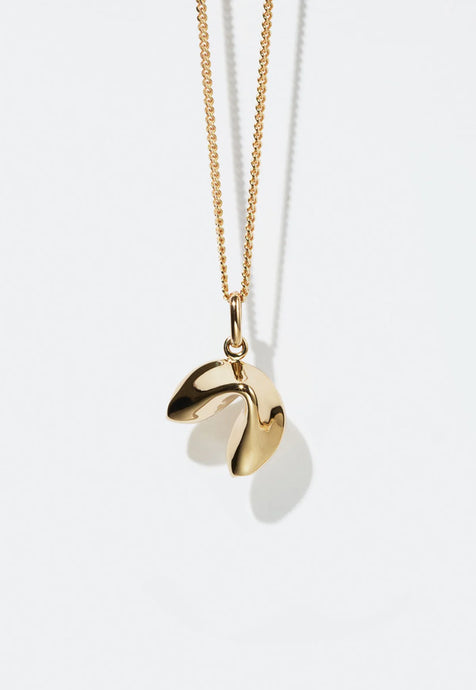 Meadowlark Fortune Cookie Charm Necklace - Gold Plated Hyde Boutique