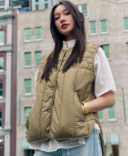 Karen Walker Quilted Voyager Vest - Herb Green Hyde Boutique