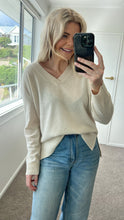 Load image into Gallery viewer, Aleger 494 Cashmere Gorgeous V Neck - Pearl Shell Apparel > Women > Clothing > Knitwear > Jumpers > V Neck Jumpers > Aleger Hyde Boutique
