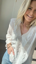 Load image into Gallery viewer, Drama The Label Amelia Blouse - Natural Stripe Arriving Mid - Late Oct Hyde Boutique
