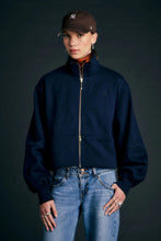 Load image into Gallery viewer, Karen Walker Runaway Zip Front Sweatshirt - Navy
